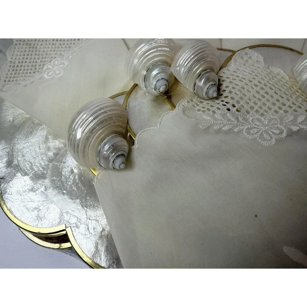 Capiz Shell Mother of Pearl Oval Placemats‎ Set of 6 with Napkins & Napkin Rings